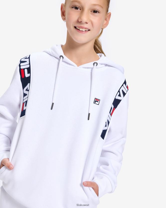 غطاء محرك السيارة شارة فيلا بيضاء للأطفال 2.0 BX00H43141 أبيض FILA