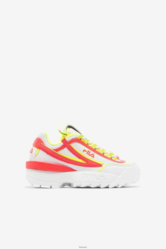 لعبة Big Kids' Disruptor 2 EX Fila باللون الأبيض/المرجاني الناري/الأصفر BX00H42054 أبيض / مرجاني ناري / أصفر FILA