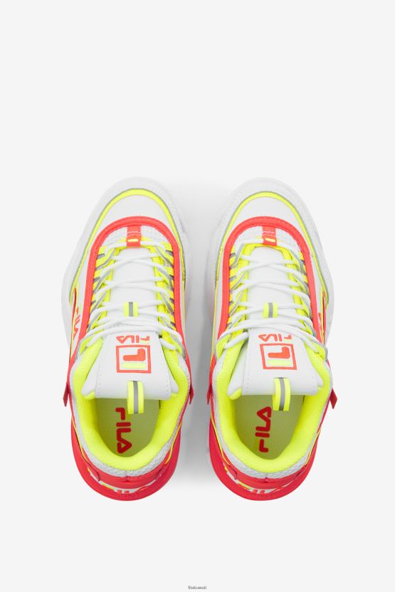 لعبة Big Kids' Disruptor 2 EX Fila باللون الأبيض/المرجاني الناري/الأصفر BX00H42054 أبيض / مرجاني ناري / أصفر FILA