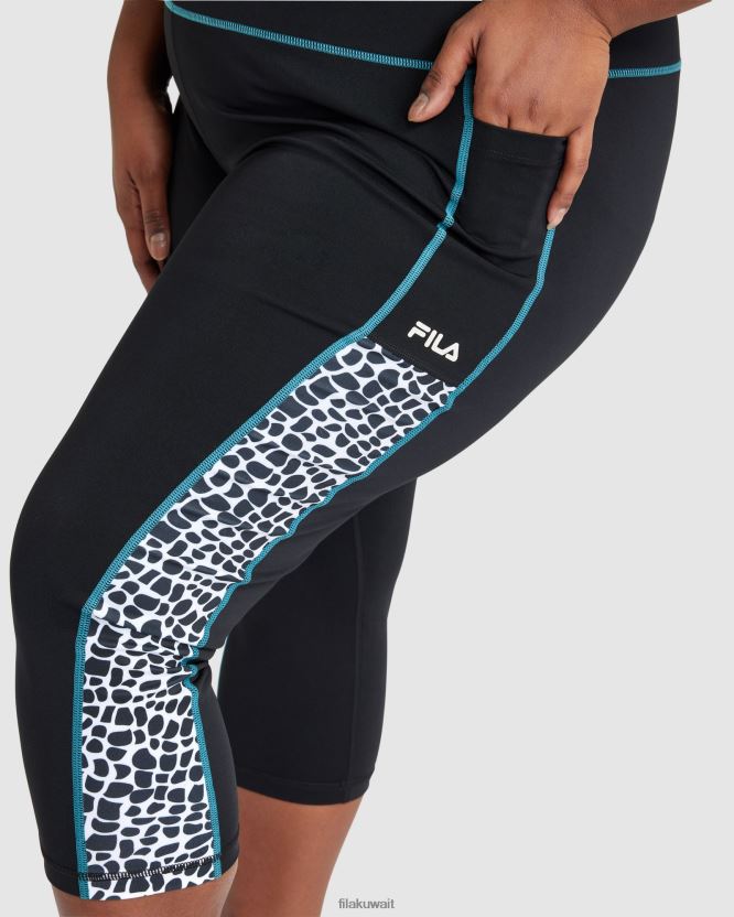 ريبيكا للسيدات 3/4 فيلا سوداء ضيقة BX00H42849 أسود FILA