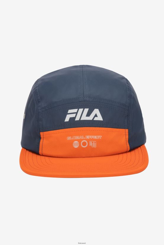 قبعة تخييم من 5 ألواح باللون الأزرق الداكن/الطماطم الكرزية BX00H4975 البحرية / الطماطم الكرز FILA
