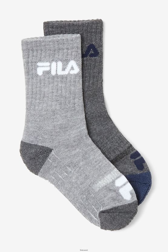 مجموعة من 6 جوارب مبطنة للأطفال باللون الرمادي من فيلا BX00H41072 رمادي متعدد FILA