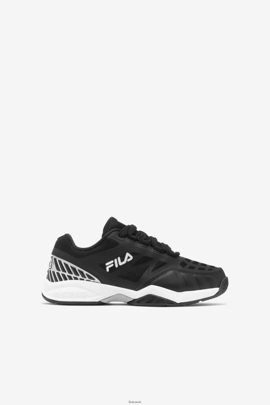 حذاء Axilus Jr Fila للأطفال باللون الأسود/الأبيض/الفضي المعدني BX00H42300 أسود/أبيض/فضي معدني FILA