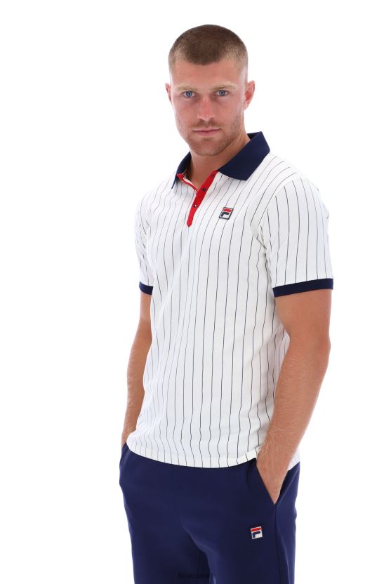 BB1 Fila قميص بولو مخطط كلاسيكي عتيق BX00H43313FILA