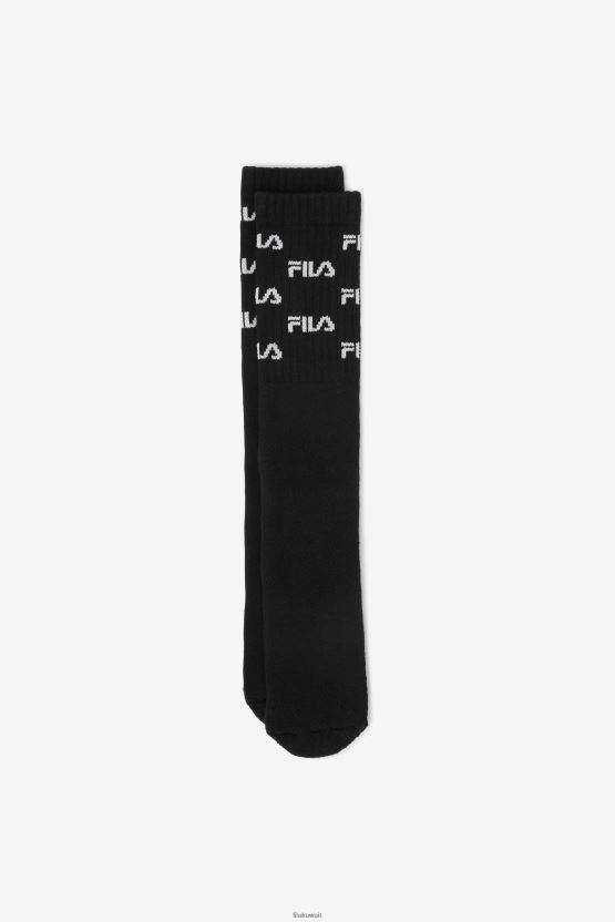 جوارب طويلة للركبة بشعار فيلا باللون الأسود BX00H41009 أسود FILA