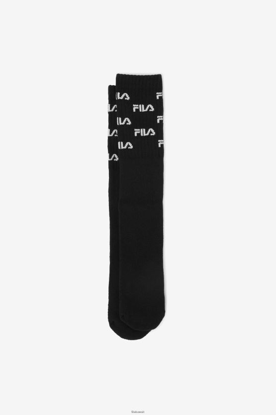 جوارب طويلة للركبة بشعار فيلا باللون الأسود BX00H41009 أسود FILA