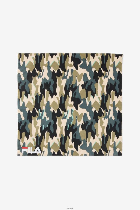 التمويه باندانا الأخضر كامو فيلا متعددة BX00H41031 كامو أخضر متعدد FILA
