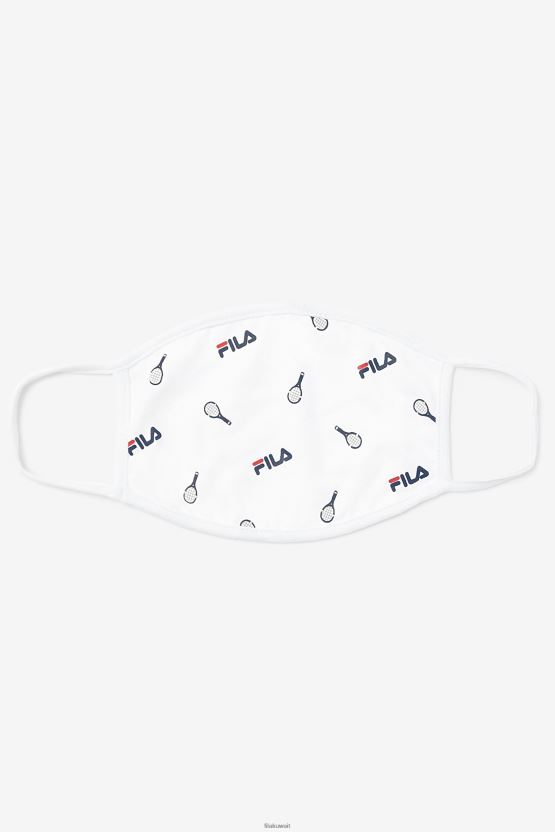 قناع وجه بطبعة تنس أبيض من فيلا أبيض BX00H41039 أبيض FILA