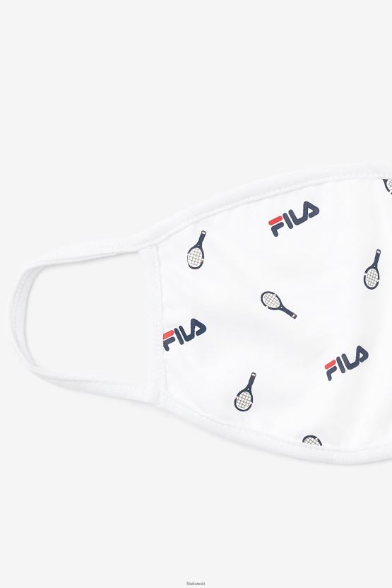 قناع وجه بطبعة تنس أبيض من فيلا أبيض BX00H41039 أبيض FILA