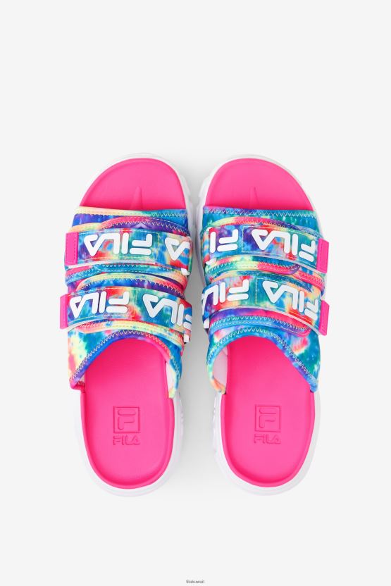 فيلا منزلق خارجي متعدد الألوان/أبيض/وردي للسيدات من جلو BX00H41356 متعدد/أبيض/وردي glo FILA