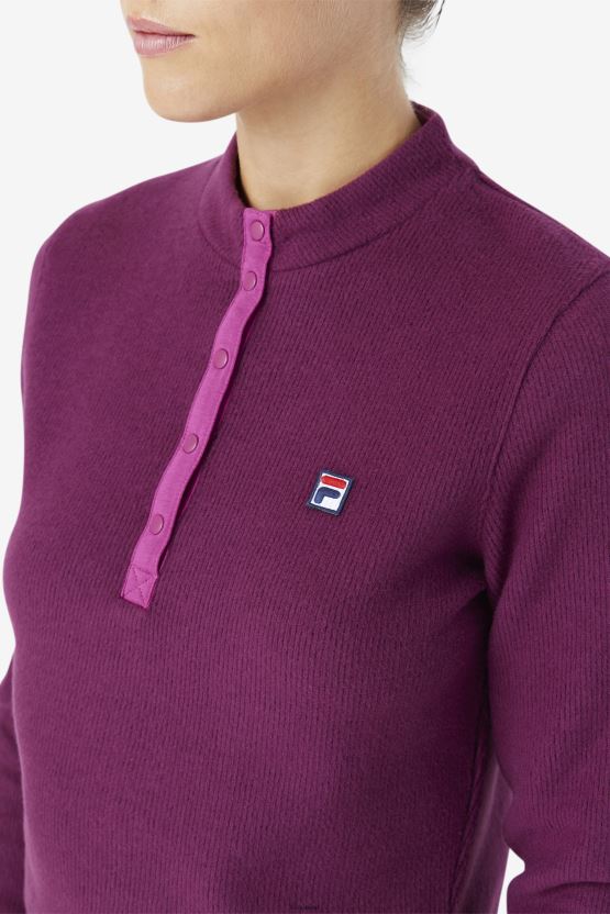 جوزي نصف سحاب علوي من نبيذ العنب/روج فيلا BX00H41391 نبيذ عنب/أحمر FILA