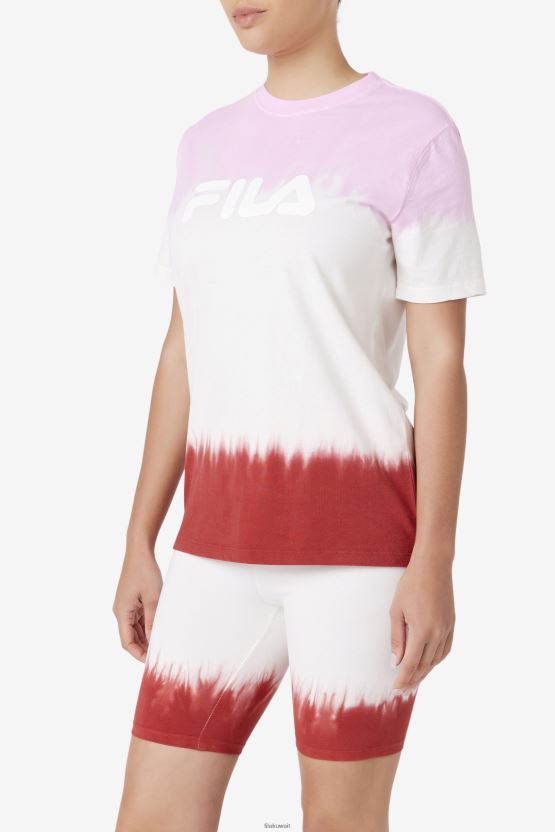 تيشيرت بيرويت/أبيض/أحمر ترابي من فيلا أليفيا BX00H41407 دوران / أبيض / أحمر ترابي FILA