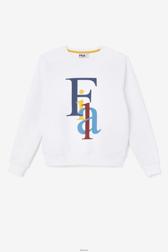 أبيض / محيطي / أصفر بياقة مستديرة من فيلا أراسيلي BX00H41485 أبيض/محيط/أصفر FILA