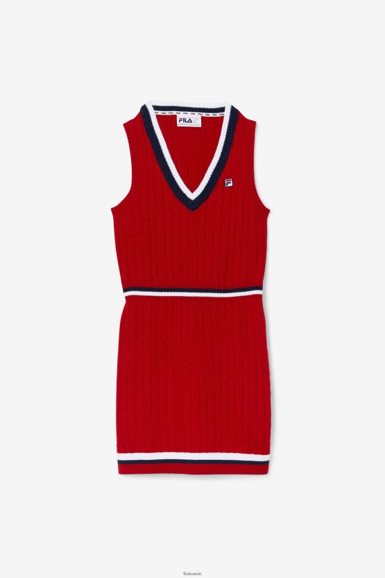 سترة داريان حمراء فستان متماسكة فيلا BX00H41542 أحمر FILA