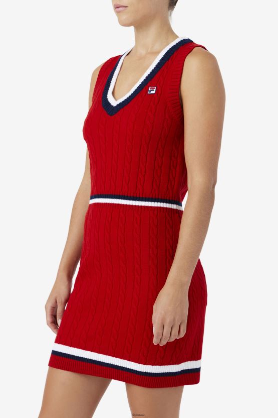 سترة داريان حمراء فستان متماسكة فيلا BX00H41542 أحمر FILA