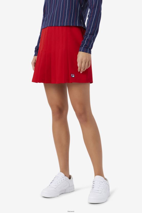 الأحمر ايمي تنورة مطوي فيلا BX00H41746 أحمر FILA