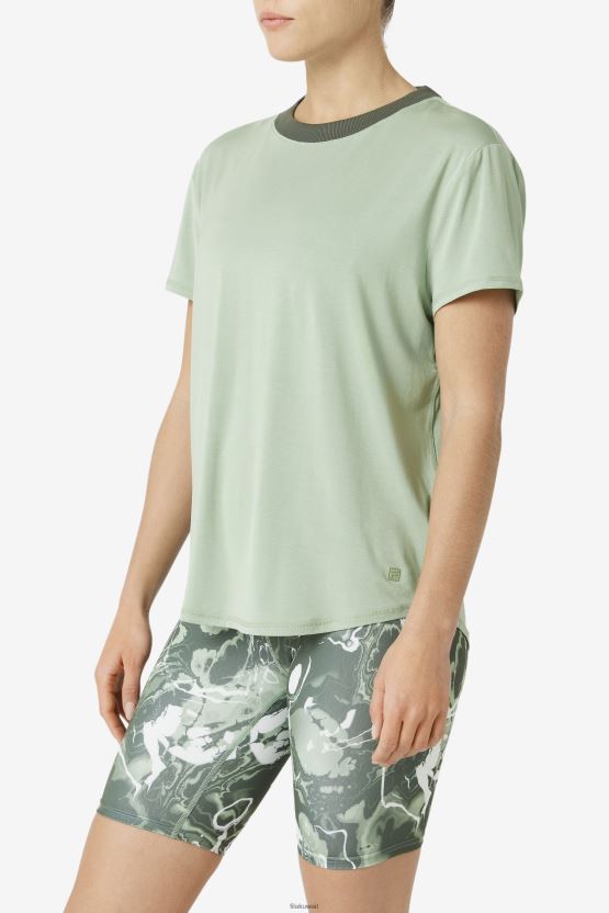 فيلا علوية بأكمام قصيرة من الريحان/الزعتر BX00H41902 ريحان / زعتر FILA