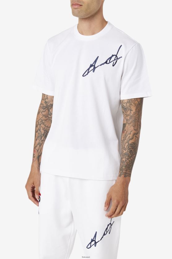 وايت جرانت هيل كورماك تي فيلا BX00H4228 أبيض FILA