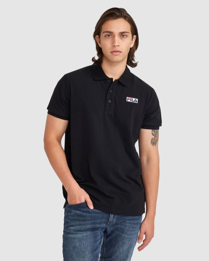 قميص بولو آشر للرجال من بلاك فيلا BX00H42367 أسود FILA