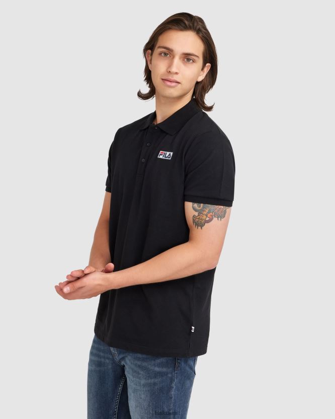 قميص بولو آشر للرجال من بلاك فيلا BX00H42367 أسود FILA