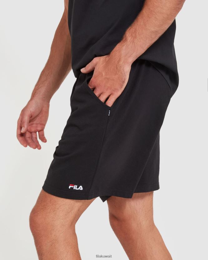 شورت جيرسي كلاسيكي للرجال باللون الأسود BX00H42432 أسود FILA