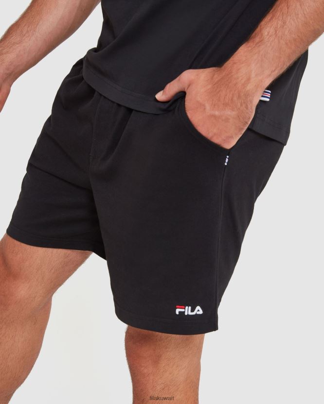 شورت جيرسي كلاسيكي للرجال باللون الأسود BX00H42432 أسود FILA