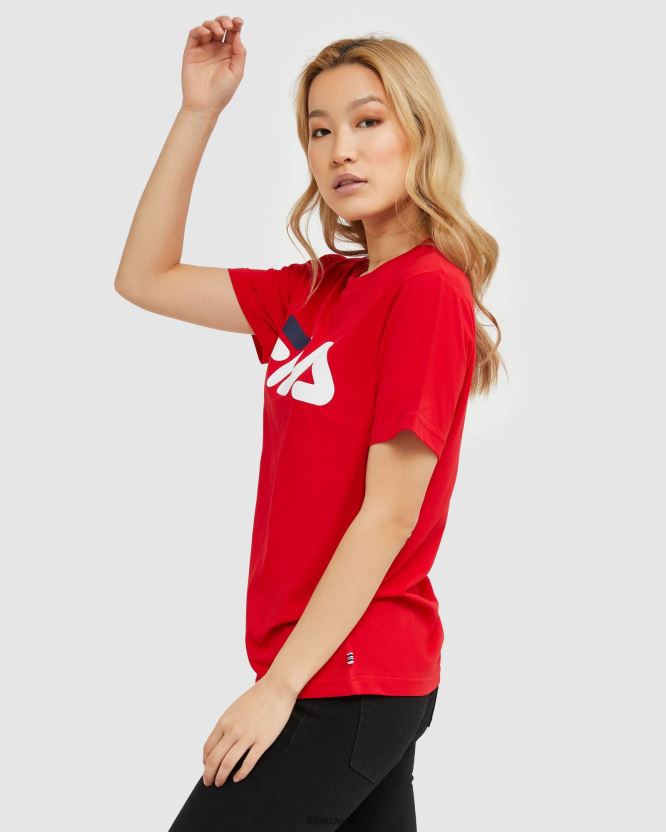 تي شيرت فيلا أحمر كلاسيكي للجنسين BX00H42440 أحمر FILA