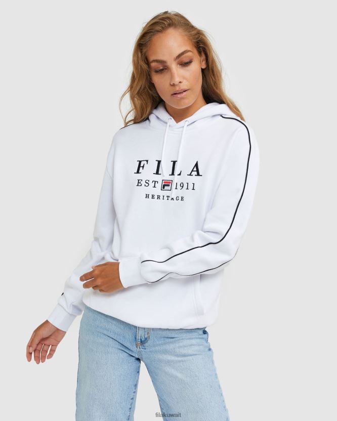 غطاء محرك السيارة الأبيض التراثي للجنسين BX00H42442 أبيض FILA