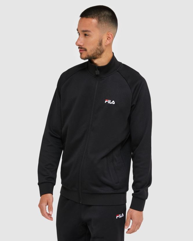 سترة بسحاب كلاسيكية للرجال باللون الأسود BX00H42489 أسود FILA