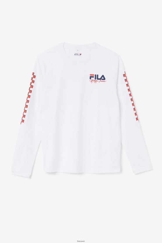 تي شيرت أبيض بأكمام طويلة من فيلا بيفانز بارك BX00H4250 أبيض FILA