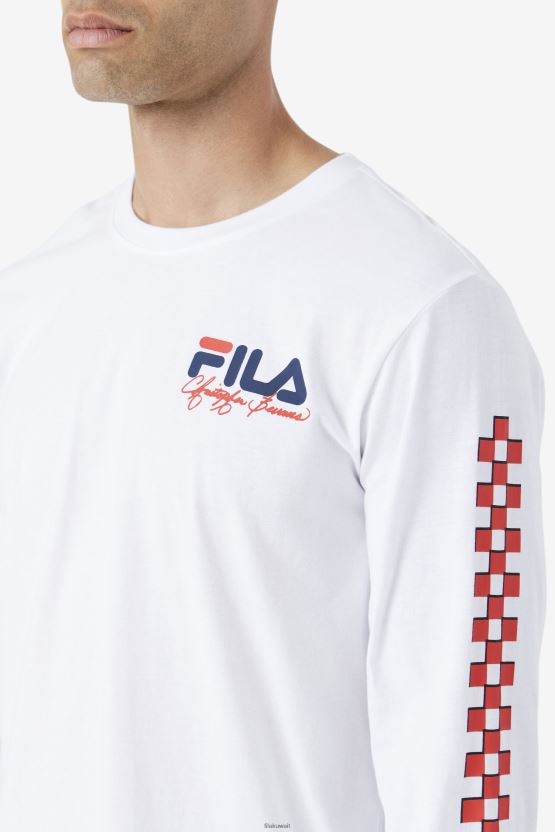 تي شيرت أبيض بأكمام طويلة من فيلا بيفانز بارك BX00H4250 أبيض FILA