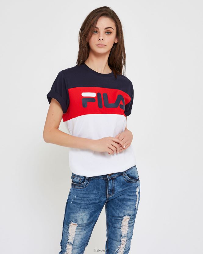 تي شيرت فيلا جنوة للجنسين باللون الأبيض BX00H42539 أبيض FILA