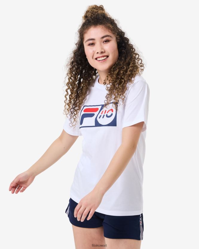 تيشيرت الذكرى السنوية للجنسين باللون الأبيض BX00H42558 أبيض FILA