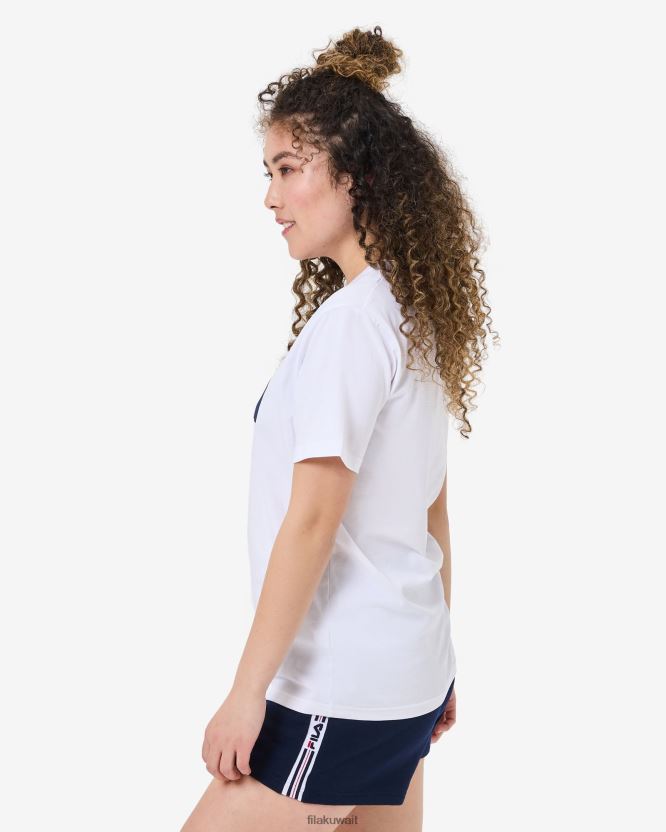 تيشيرت الذكرى السنوية للجنسين باللون الأبيض BX00H42558 أبيض FILA