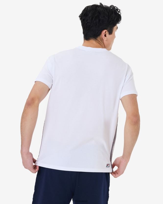 تيشيرت إلياس فيلا أبيض للرجال BX00H42582 أبيض FILA