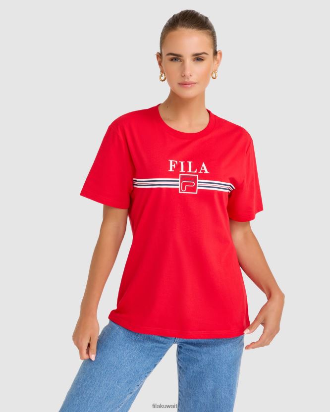 تي شيرت فيلا كاثي باللون الأحمر BX00H42785 أحمر FILA