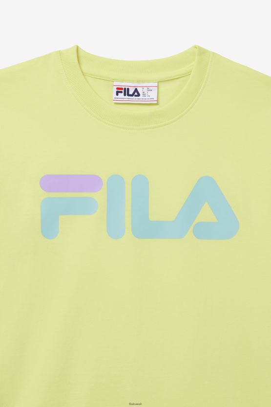 تيشيرت نسر للرجال باللون الأصفر الليموني الشاحب BX00H4287 شاحب أصفر ليموني FILA