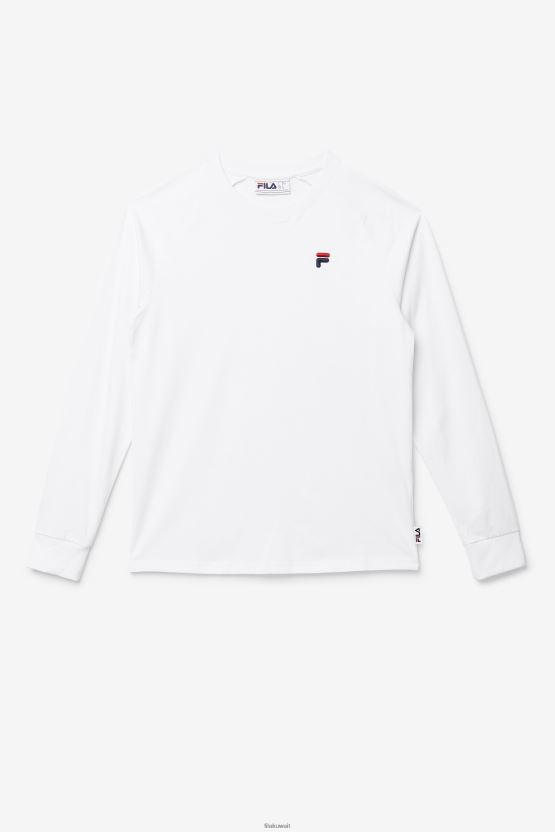 فيلان بيضاء طويلة الأكمام تي شيرت BX00H4288 أبيض FILA
