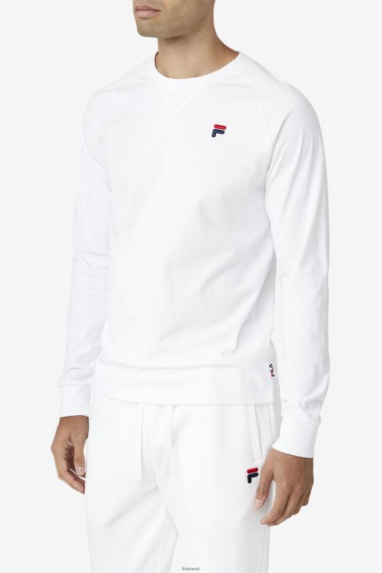 فيلان بيضاء طويلة الأكمام تي شيرت BX00H4288 أبيض FILA