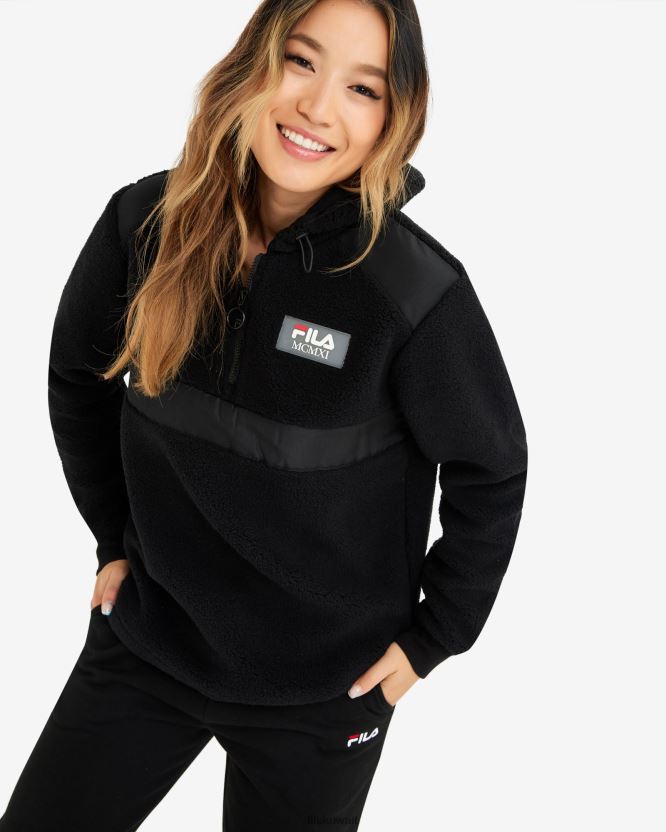 جانيت تيدي كيو تي آر زيب فيلا للسيدات باللون الأسود BX00H42952 أسود FILA