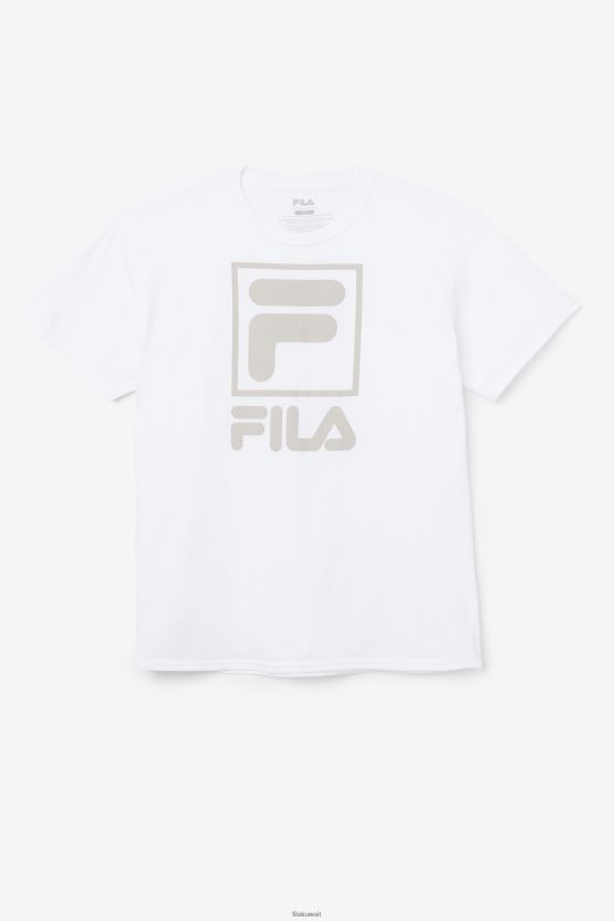 تيشيرت مكدس باللون الأبيض BX00H4305 أبيض FILA