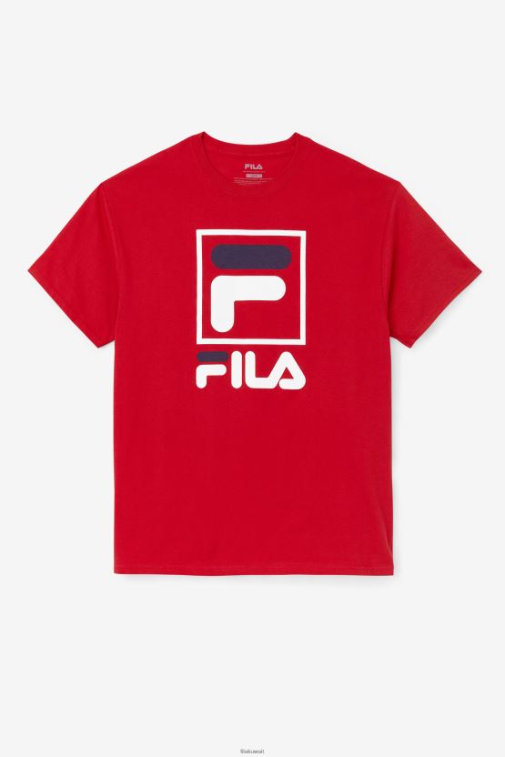 تي شيرت أحمر/أبيض/كحلي مكدس من فيلا BX00H4306 أحمر / أبيض / كحلي FILA
