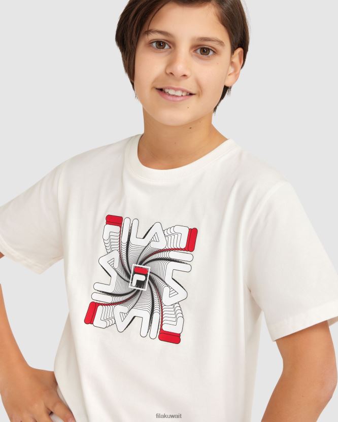 الصبي الأبيض رايان تي فيلا BX00H43078 أبيض FILA