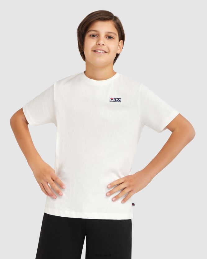 تيشيرت باركر للأطفال من فيلا باللون الأبيض BX00H43085 أبيض FILA