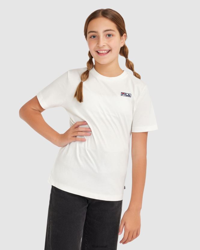تيشيرت باركر للأطفال من فيلا باللون الأبيض BX00H43085 أبيض FILA