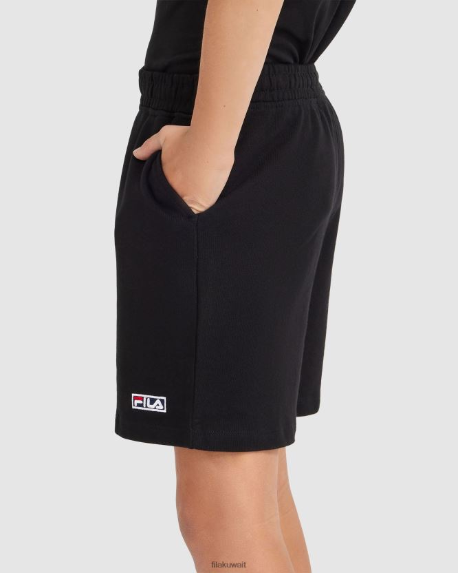 شورت باركر للأطفال باللون الأسود من فيلا BX00H43087 أسود FILA