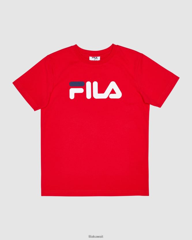 تي شيرت فيلا كلاسيكي للأطفال باللون الأحمر BX00H43098 أحمر FILA