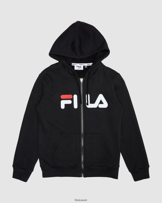 سترة بغطاء للرأس كلاسيكية للأطفال باللون الأسود BX00H43101 أسود FILA