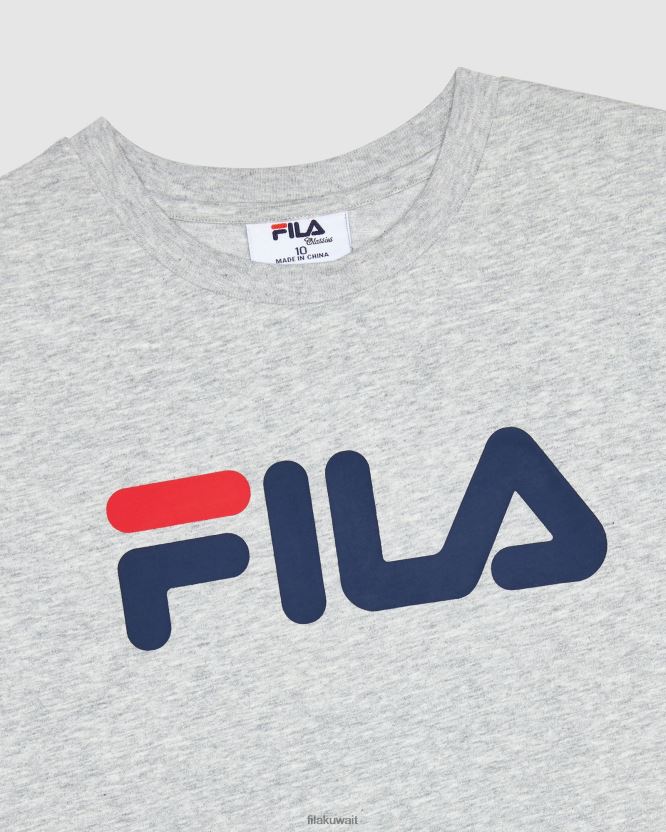 تي شيرت كلاسيكي للأطفال باللون الفضي مارل فيلا BX00H43113 مارل فضي FILA