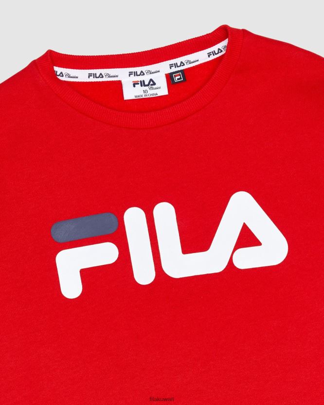 طاقم فيلا الكلاسيكي للأطفال باللون الأحمر BX00H43115 أحمر FILA